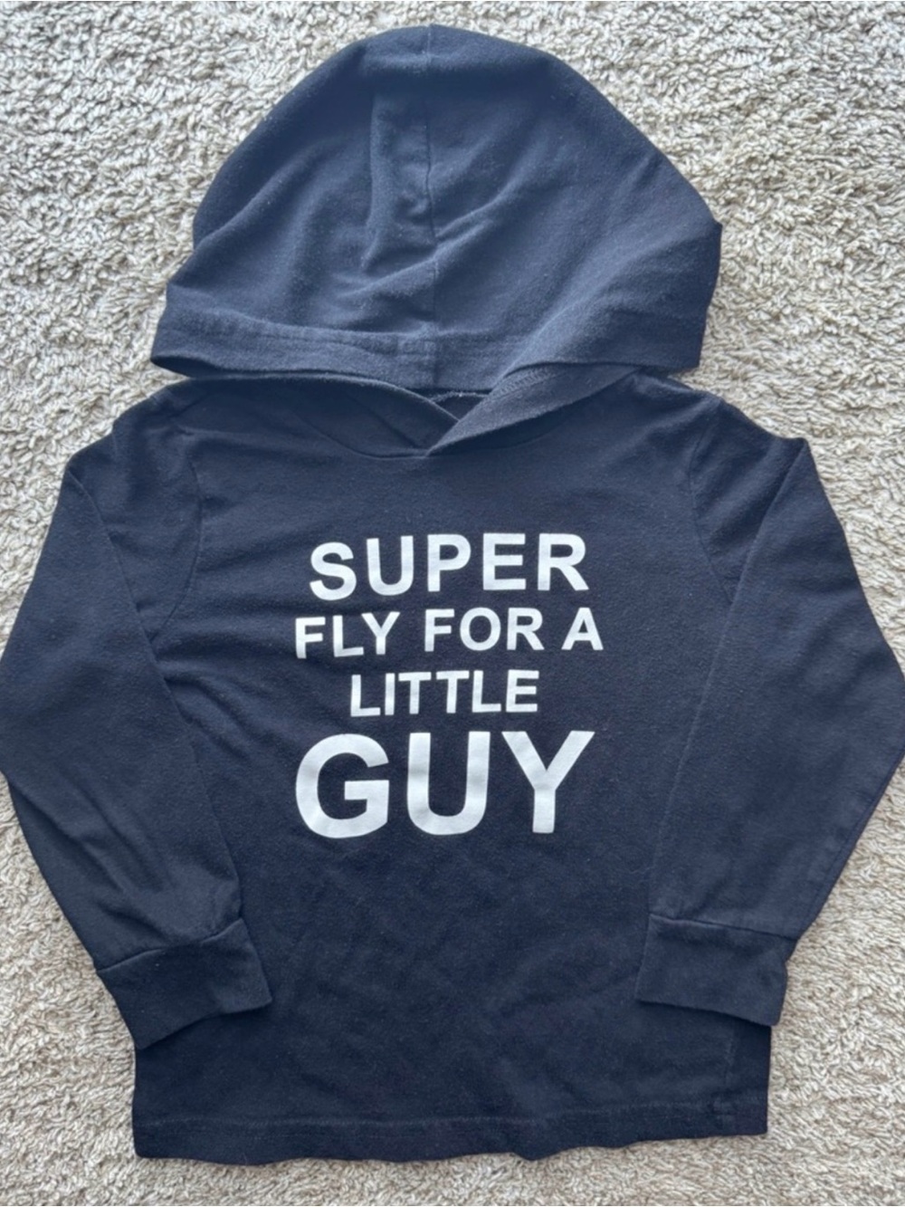 Okie Dokie Super Fly for a Little Guy Hooded Shirt 3T Black